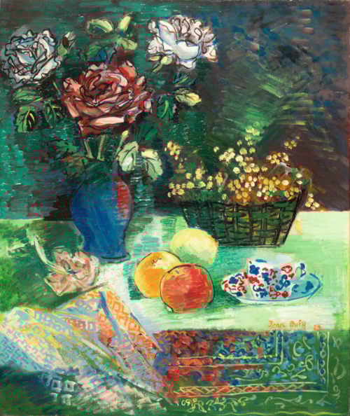 Jean Dufy - Nature morte au panier de mimosa